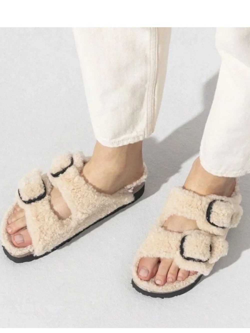 NEW Birkenstock Papillo Arizona Big Buckle Shearling Platform Teddy Sandal size